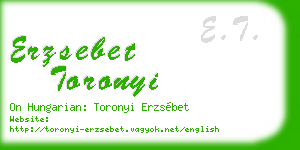 erzsebet toronyi business card